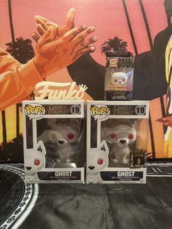 Funko PoP! Game Of Thrones Ghost Set SDCC 2014 Flocked Exclusive
