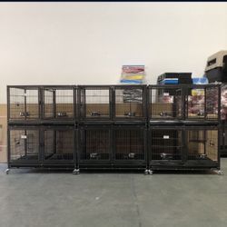 Set Of Brand New Stackable 43” Dog Kennel 