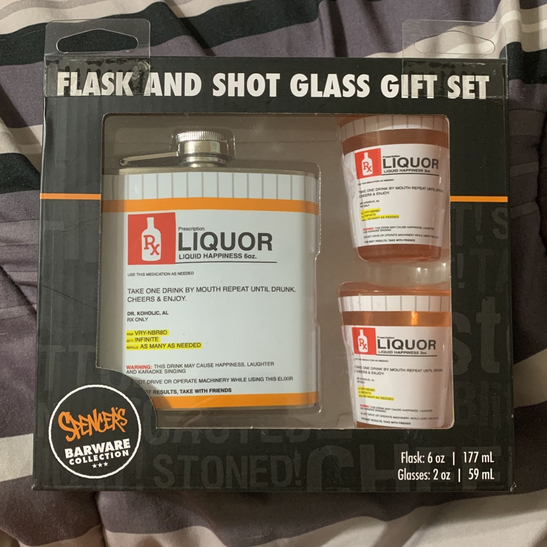 Spencer’s Flask And Shot Glass Gift Set