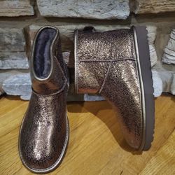 UGG Classic Mini Boots Metallic Sparkle Women's US Size 6 NEW 