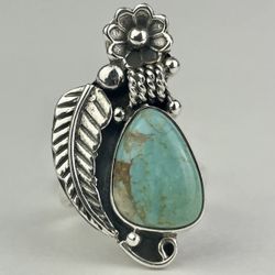 Sterling Silver Turquoise Ring Size 6.25