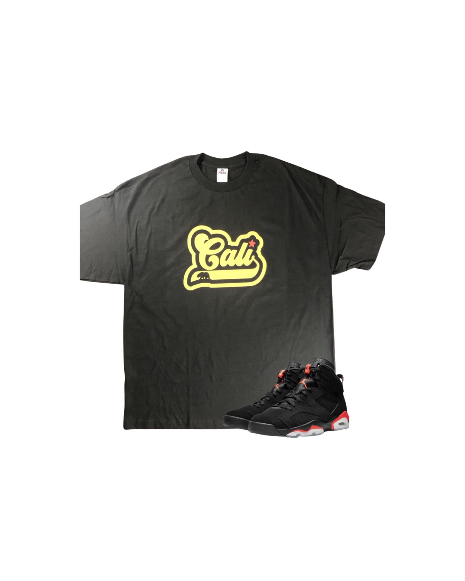 Cali Red Star T Shirt . 100% Cotton . Lrg, XL, 2x, 3x, Screen Printed. Shoes Not For Sale .