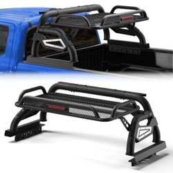 Truck Roll Bar with Cargo Carrier Basket for Mid Size Trucks Heavy Duty Chase Rack Sport Bar Compatible with Toyota Tacoma, Chevy Colorado & GMC Canyo