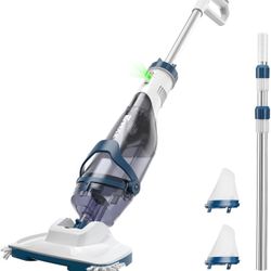 Pro Cordless Pool Vacuum 18.5 GPM Suction 13.4" Wide Head XL Capacity Handheld Rechargeable Pool Cleaner