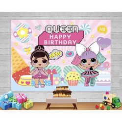 LOL DOLL Backdrop For Birthday Party