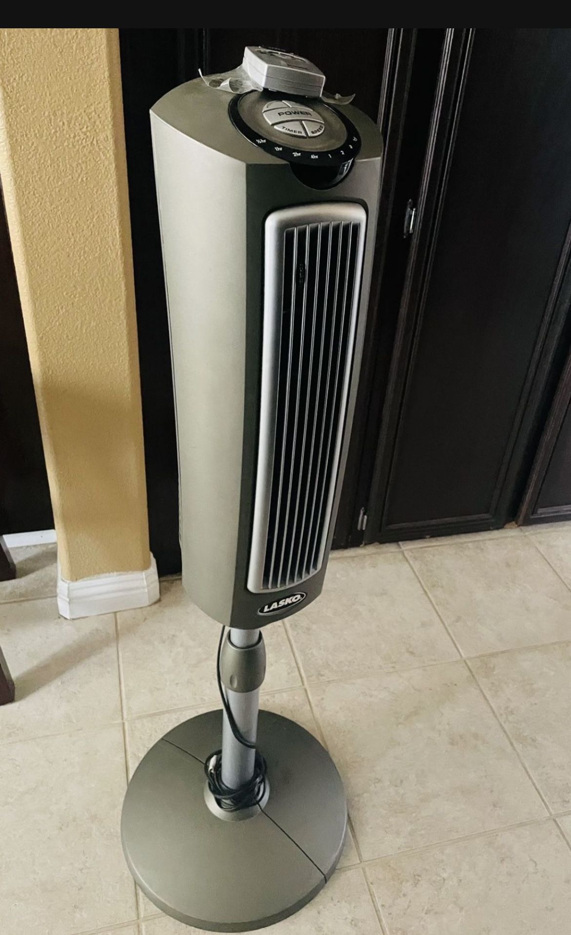 Lasko 42" Wind Curve Oscillating Tower Fan with Nighttime Setting and Remote
