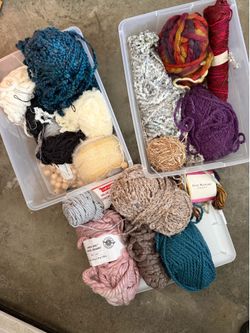 Various yarn and beads