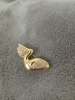Swarovski pelican brooch