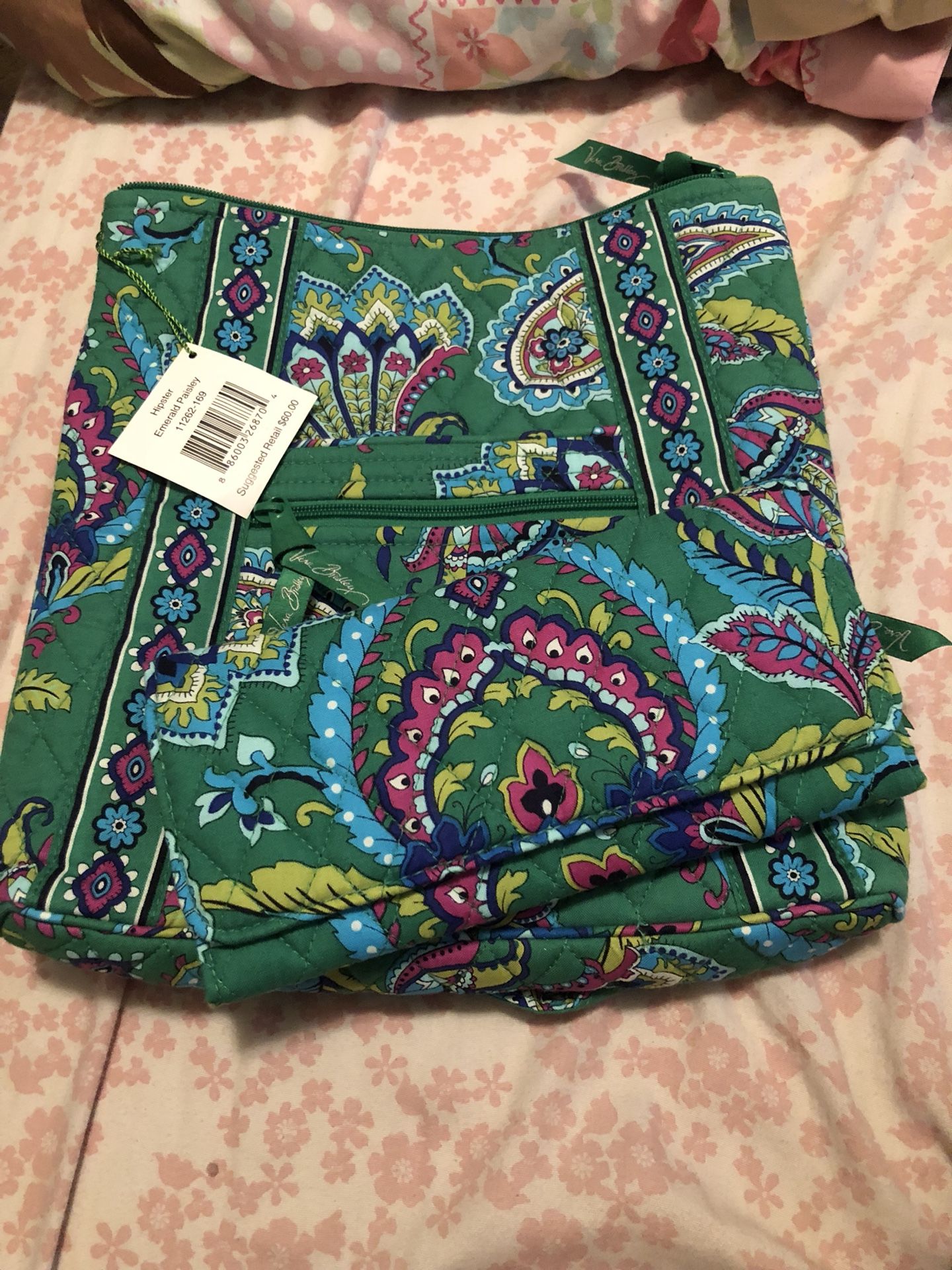 Vera Bradley Emerald Paisley Crossbody Purse with Wallet