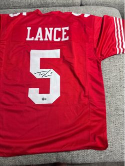 Trey Lance Signed Autograph Custom Jersey - Beckett Coa - San Francisco 49ers