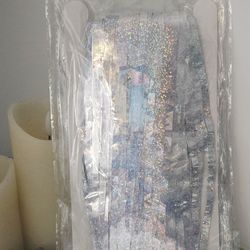 Silver shimmer fringe Curtain 2 pack