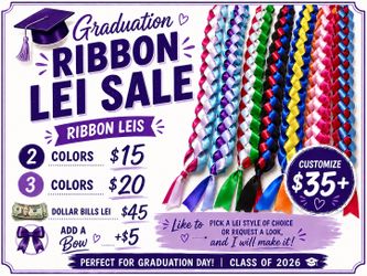 Custom graduation leis