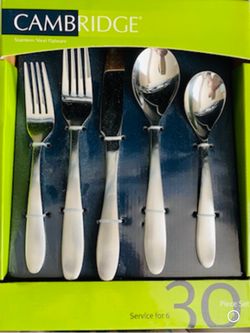 NEW Cambridge 30pcs stainless steel Flatware 30 pieces (services for 6)