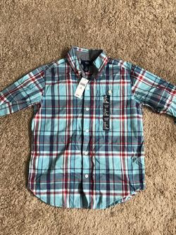 Brand New Boys Gap Button Up long sleeve shirt ( Size Medium )