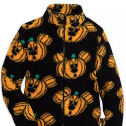 Mickey Mouse Pumpkin Halloween Zip Fleece Jacket 