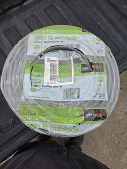 250 ft. 10/3 Gray Solid CU UF-B W/G Wire. Outdoor rated.
New