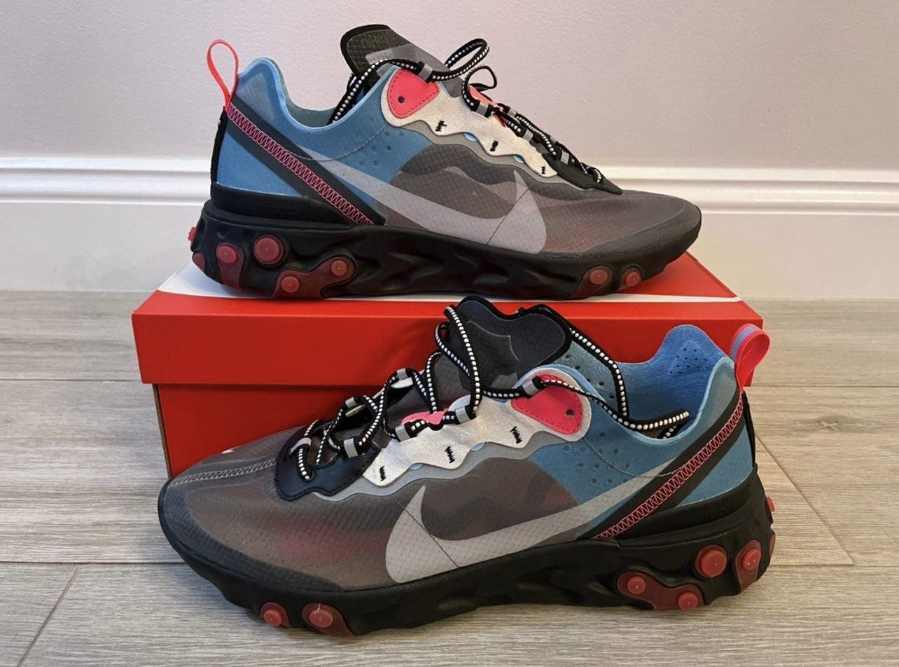 Nike Element 87 AQ1090-006 Black Grey Blue Chill Solar Red Size Shoes Used w/ Box for Sale in Pembroke Pines, FL - OfferUp