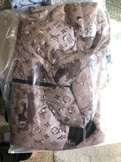 Bravest Studios Louis Vuitton Brown Camo Puffer Jacket Large for