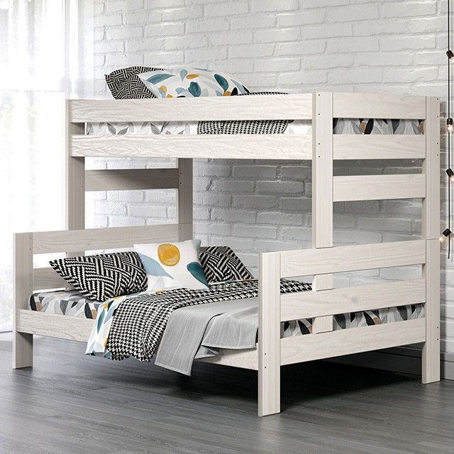 White Twin/ Full Bunk Bed