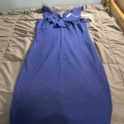 Superfoxx Knee Length Fitted Dress With Ruffled Bodice Electric Blue NWT Large