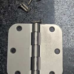 14 Brushed Nickel Door Hinges With Screws