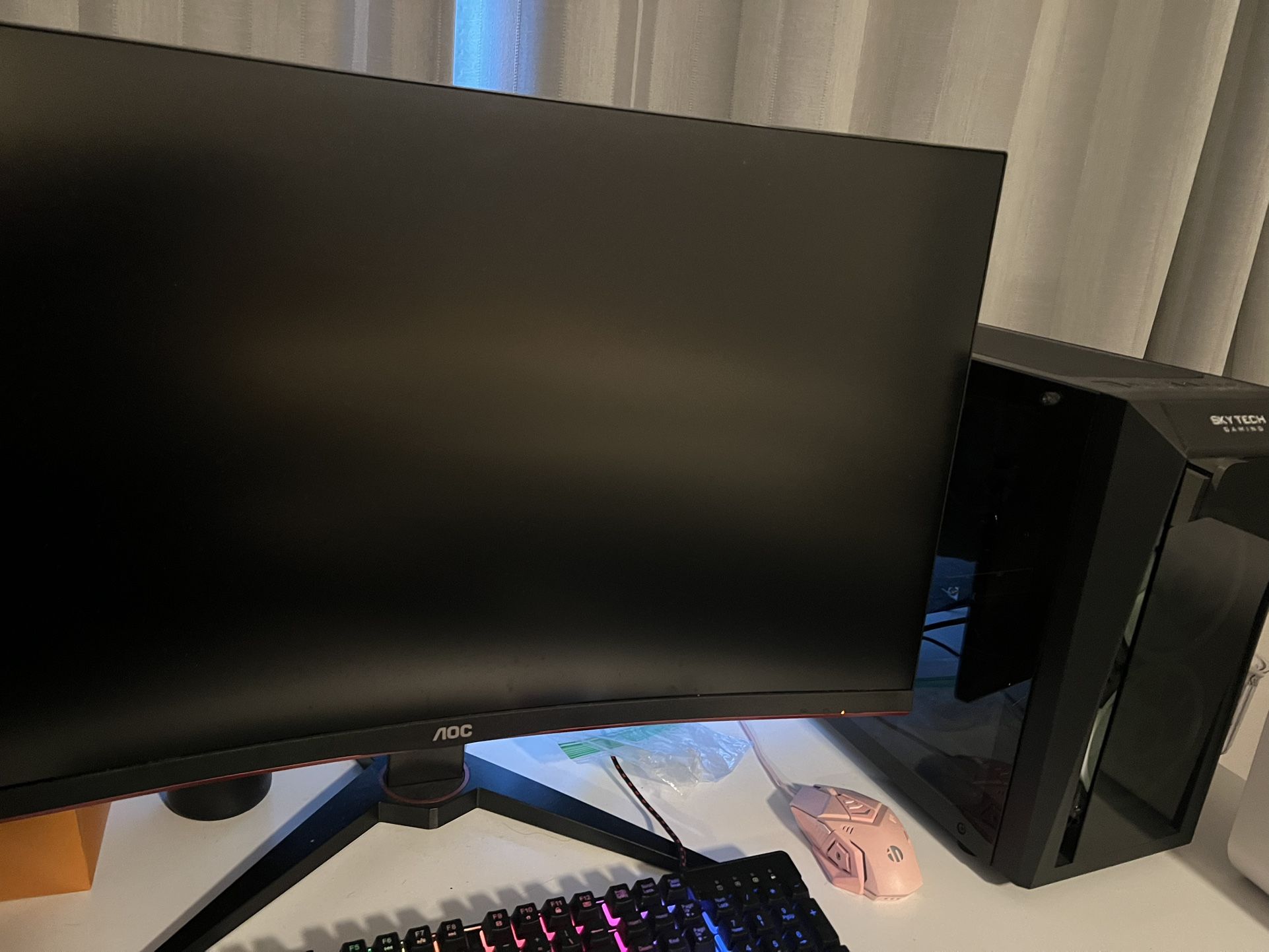 Skytech Gaming Computer With AOC curved Gaming Monitor