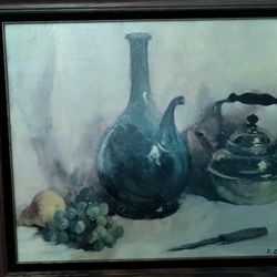 Mid Century  Sill Life On Canvas
