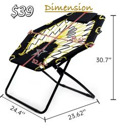 😀 Clatina Elastic Foldable Bungee Camping Chair, Yellow/Black
