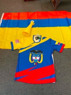 Paquete de playera, bandera y trompeta de Colombia 🇨🇴