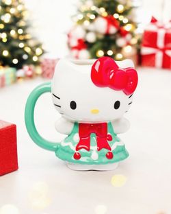 New Hello Kitty Christmas Tree Dress Ceramic Mug