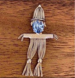 Vintage Scarecrow Brooch Pin