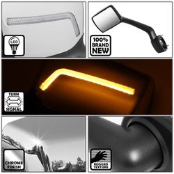 TUOTENG Chrome Truck Side View Mirror w/ Turn Signal - New