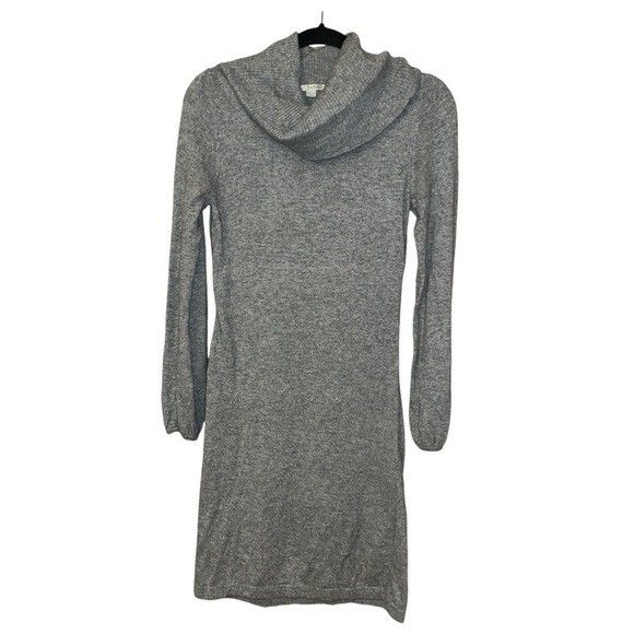 Boden Cowl turtleneck grey sweater dress long sleeve cotton cashmere angora blend size 6A Women's