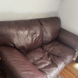 Comfy Cozy Leather Couch! 