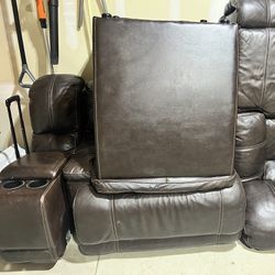 Brown Leather 6 Piece Sectional For Sale