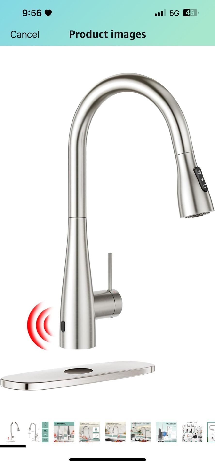 CREA Infrared Sensor Kitchen Faucet,Touchless Kitchen Faucets