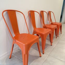 4 Orange chairs