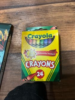 Crayola  crayons, colored pencils, washable markers, acrylic dual tip markers