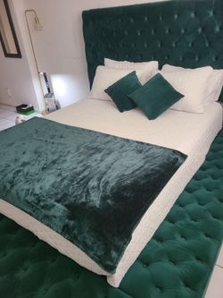 Emerald Green platform bed wirh storage, Cash Only.