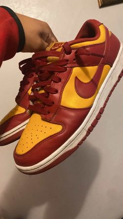 Nike Dunk Low Red and Gold Sneakers