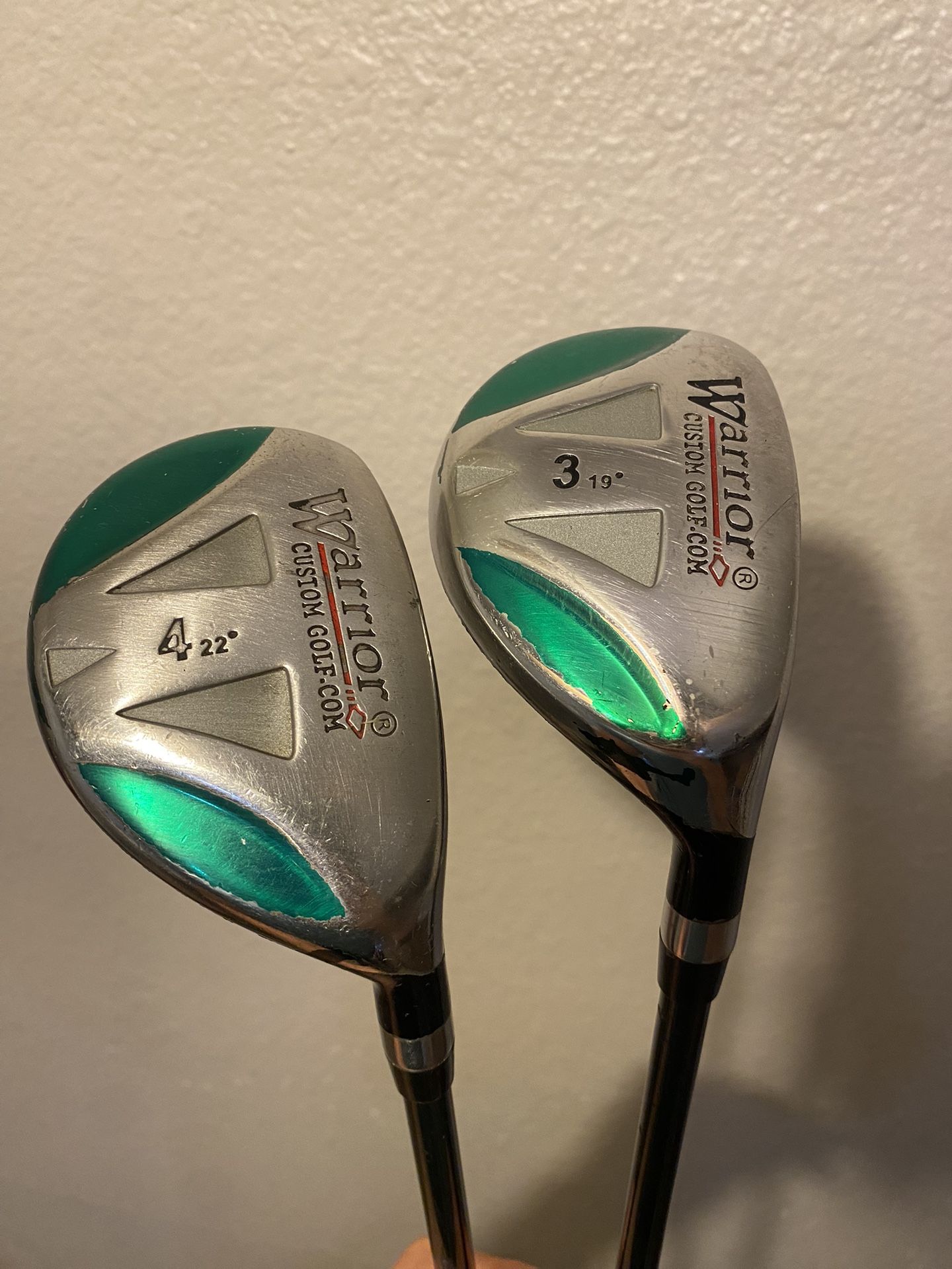 Warrior Custom Golf 3 Hybrid 19° & 4 Hybrid 22° Right Hand Regular Flex Graphite Shaft