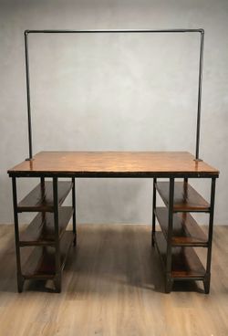 Workbench, Counter-Height table or kitchen island with overhead rail