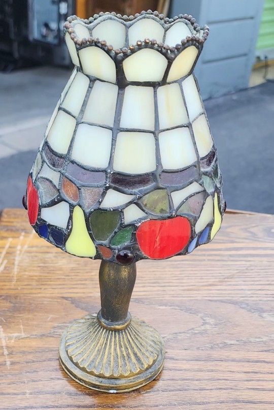 Tiffany Style Stained Glass Tea Light Lamp Candle Holder