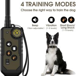 HKZOOI Dog Shock Collar , Rechargeable Waterproof Electric Dog Training Collar with Beep Vibration and Static Stimulation for Medium Large Dogs