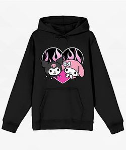 Kuromi My Melody Sanrio Black Hoodies