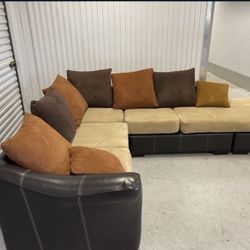 Comfy Beige Sectional Couch