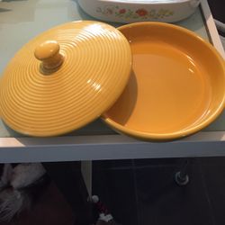 Beautiful Bright Yellow Dish With Lid For A Colorful Meal!