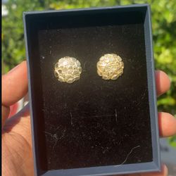 Lmkk 10k gold nugget earrings 15 mm