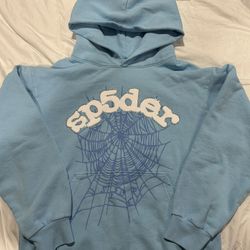 Sp5der Web Hoodie Sky Blue Size Small 