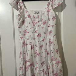 Women’s Flutter Sleeve Punch Bust Mini Skort Dress XL